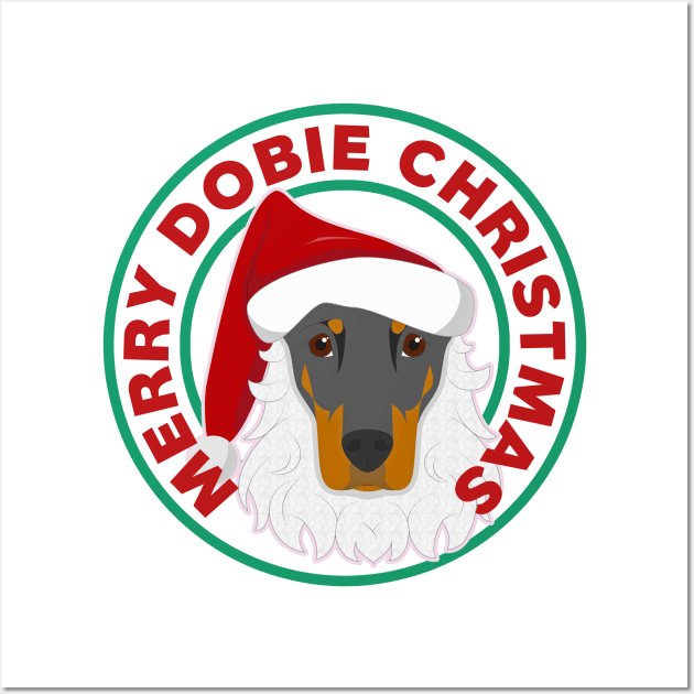 Merry Christmas Doberman Pinscher Wall Art by CafePretzel